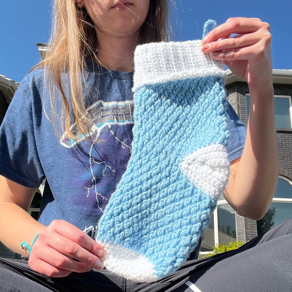 Hand Crocheted Traditional Christmas Stockings With Customizable Name Tag! - Picture 11 of 17